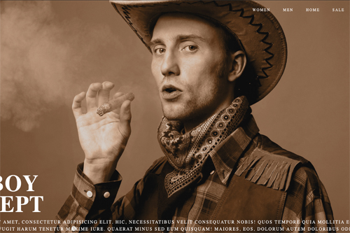 Black and White photo of a cowboy smoking a cigar